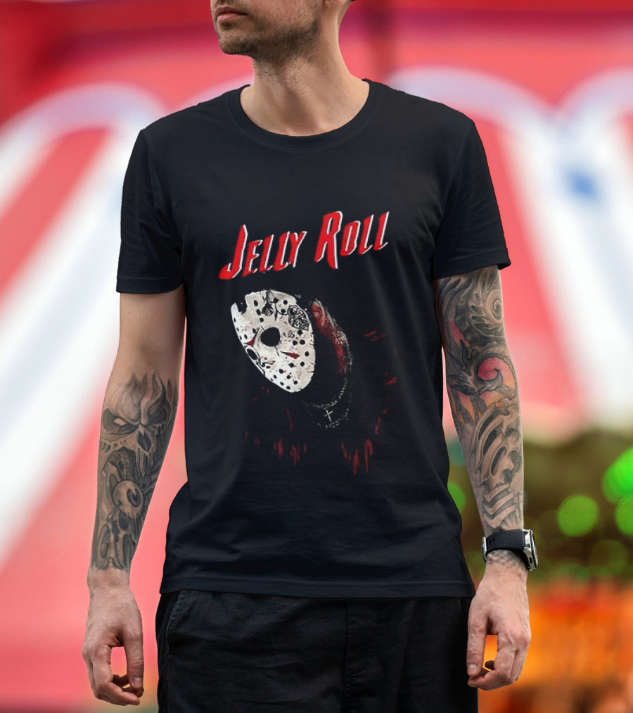 Jelly Roll Horror Mask Halloween T-Shirt
