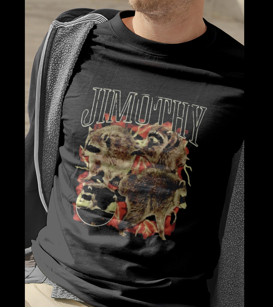 Jimothy Raccoon Trio Fire Motif Seattle Bootleg T-Shirt
