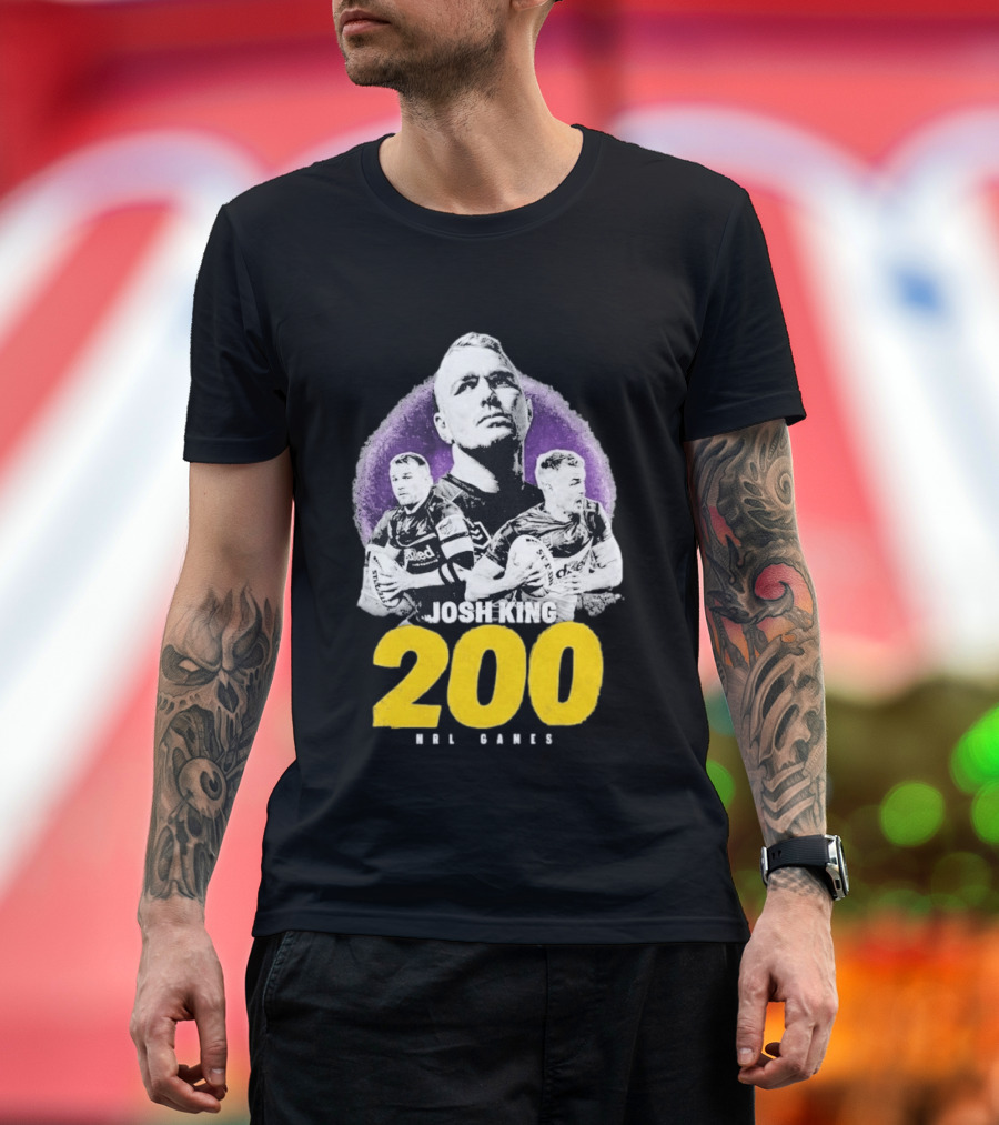 Josh King 200 NRL Games Melbourne Rugby Milestone Celebration T-Shirt