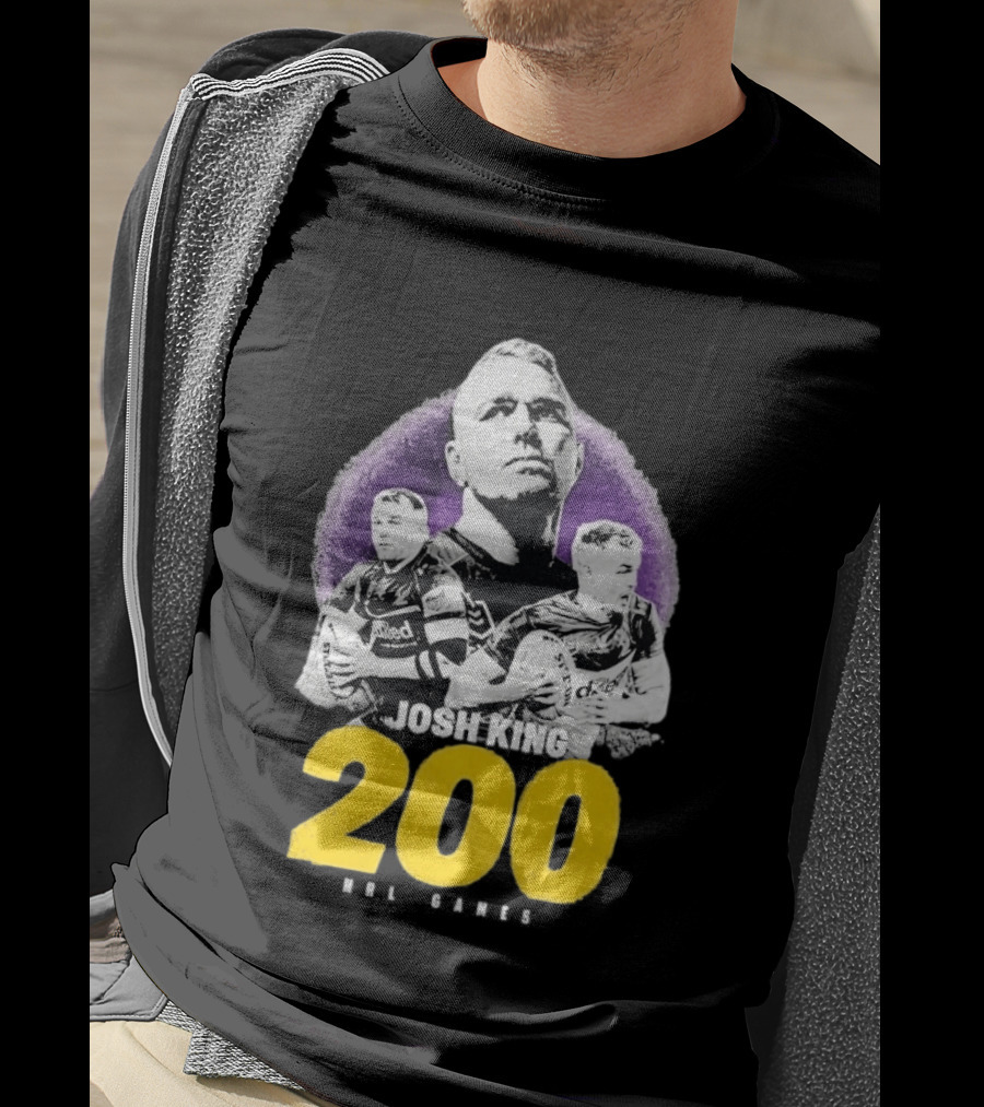 Josh King 200 NRL Games Melbourne Rugby Milestone Celebration T-Shirt