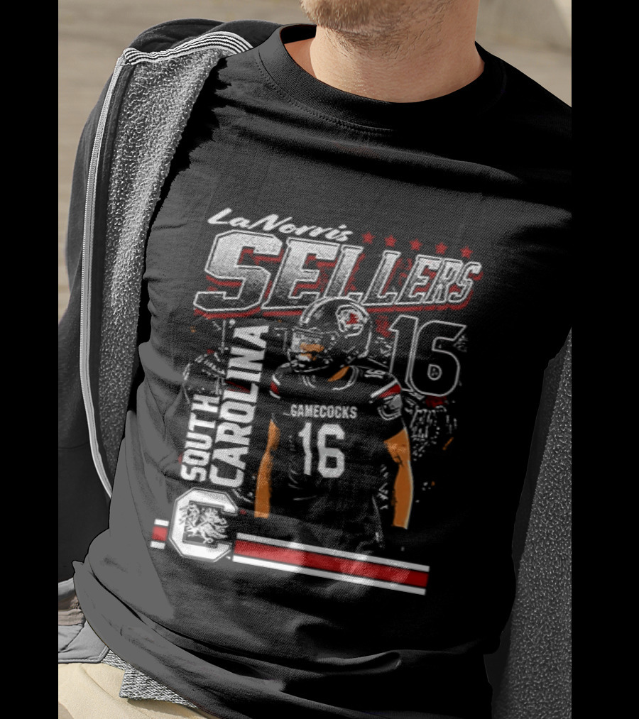 LaNorris Sellers 16 South Carolina Gamecocks Football Player T-Shirt