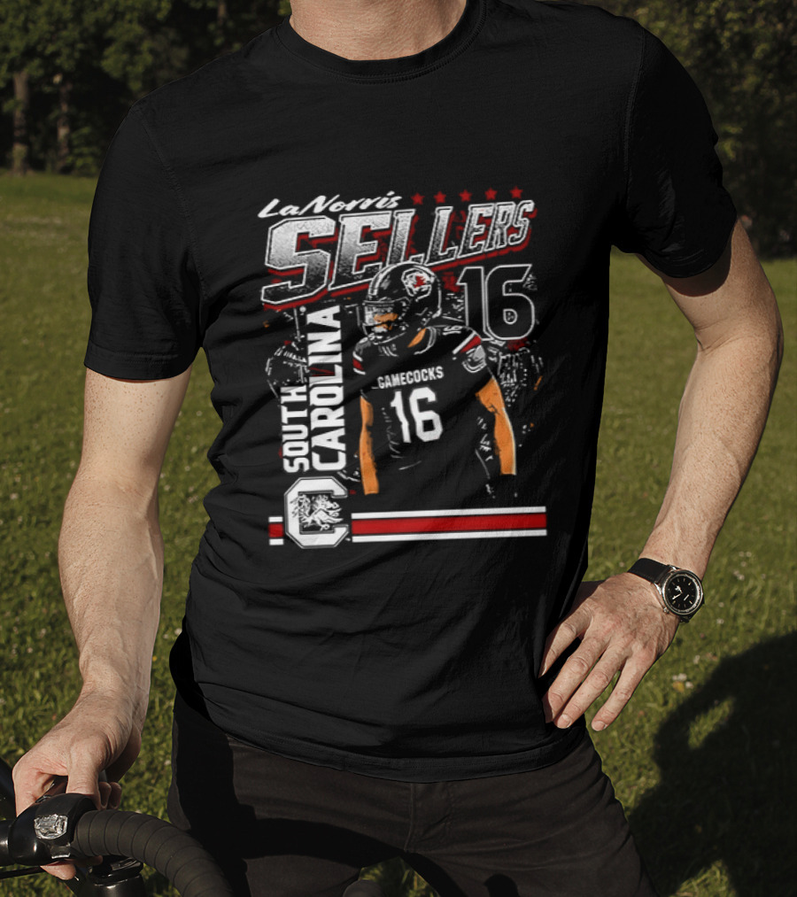LaNorris Sellers 16 South Carolina Gamecocks Football Player T-Shirt