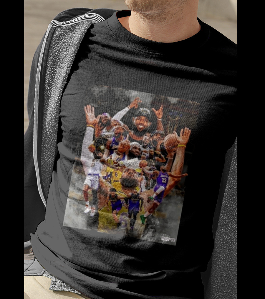 LeBron James Los Angeles Lakers ESPN Championship Highlights And Career Achievements T-Shirt