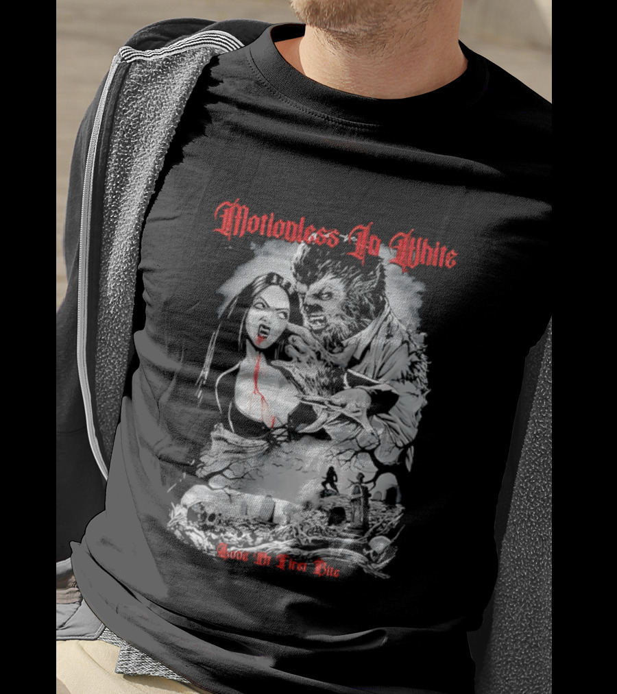 Motionless In White Love At First Bite Vampire And Werewolf Gothic Horror Aesthetic T-Shirt