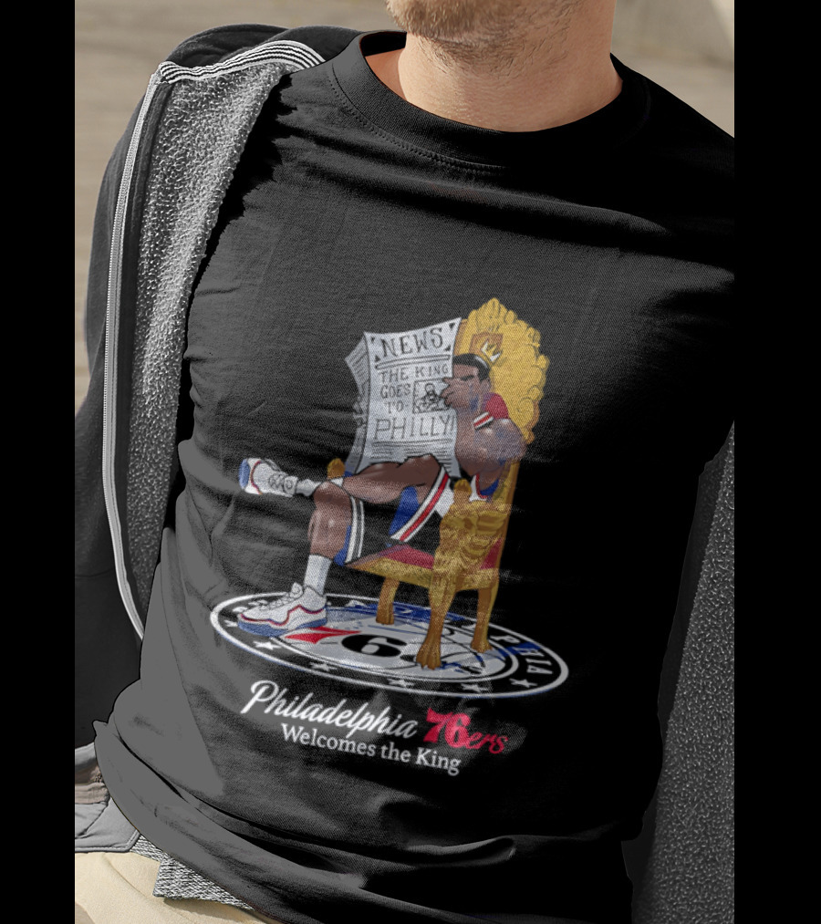 Philadelphia 76ers Welcome The King LeBron James Caricature T-Shirt