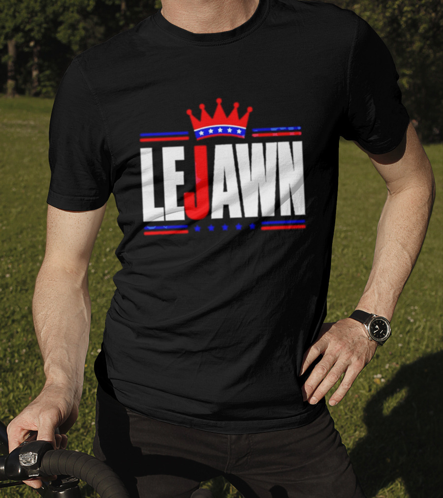LeJawn Philadelphia Stars Crown Red Blue Stripes T-Shirt