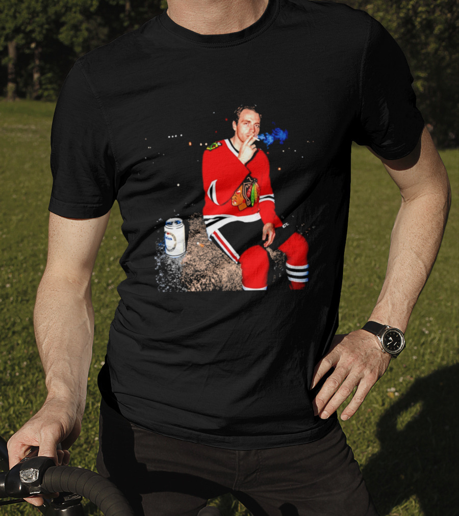 Patrick Kane Chicago Blackhawks Showtime Smoking Retro Aesthetic T-Shirt
