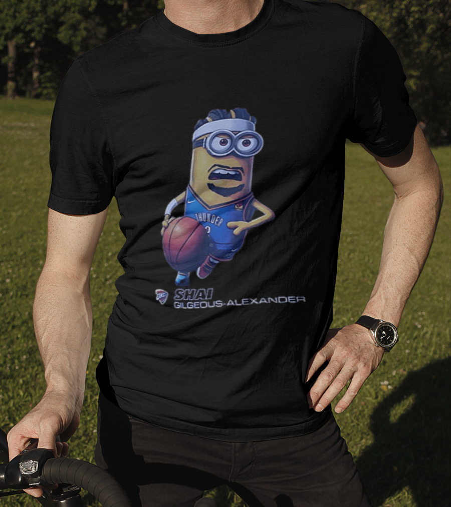 OKC Thunder NBA Shai Gilgeous Alexander Minion Basketball Player T-Shirt