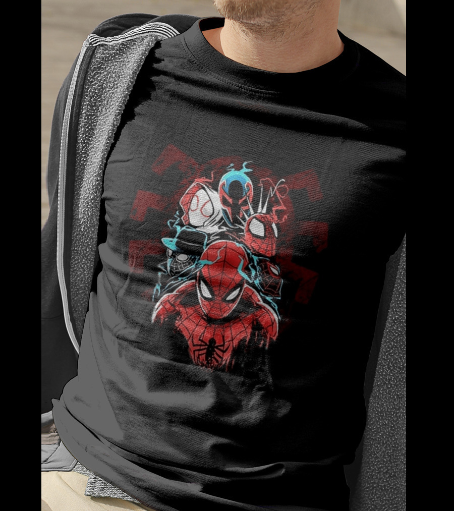 Spider Man Peter Parker Miles Morales Spider Verse Marvel Comics Spider Man Noir Gwen Stacy 2099 T-Shirt
