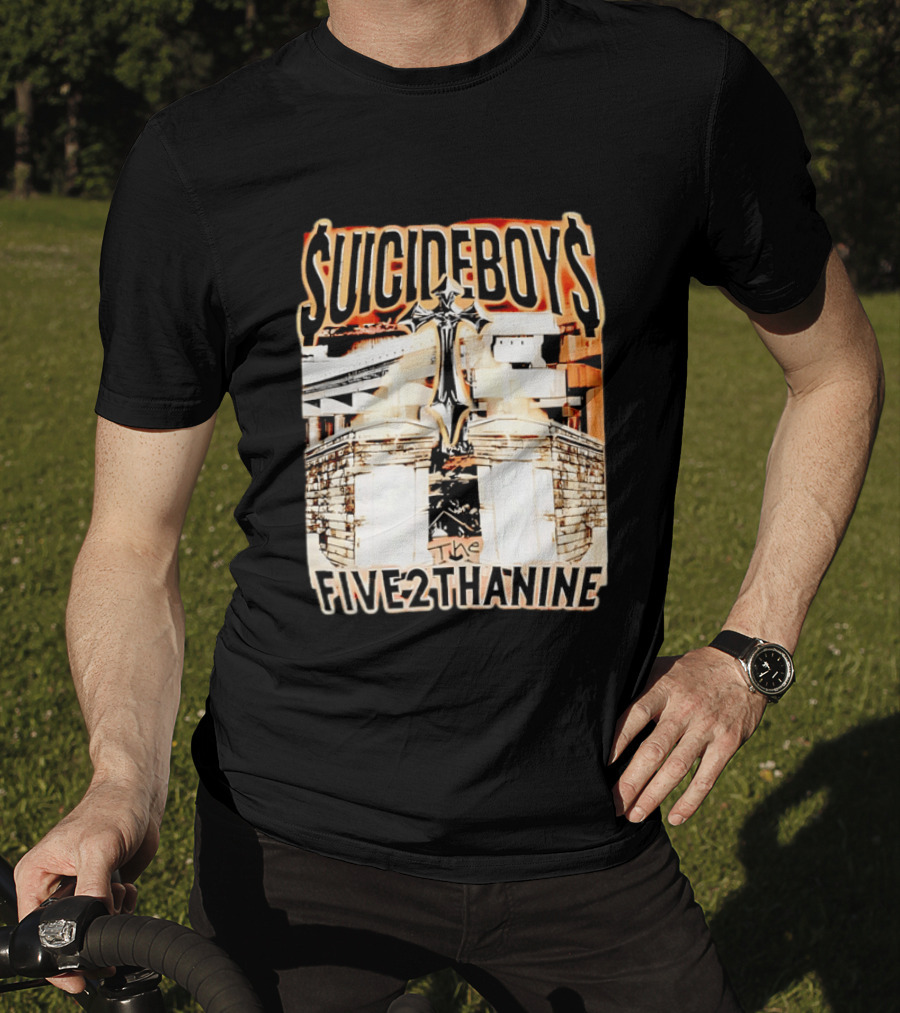 SUICIDEBOYS The Five2thanine Gothic Cross Block Letters T-Shirt