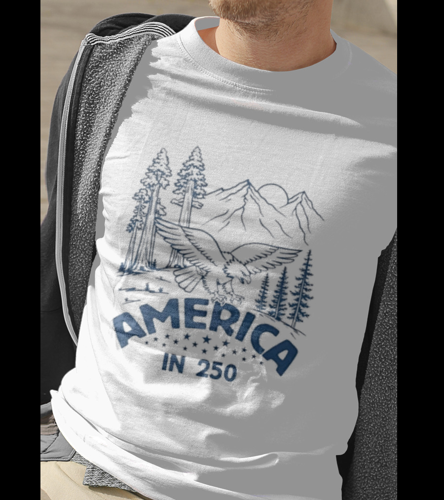 America In 250 Eagle Mountains Trees Nature T-Shirt