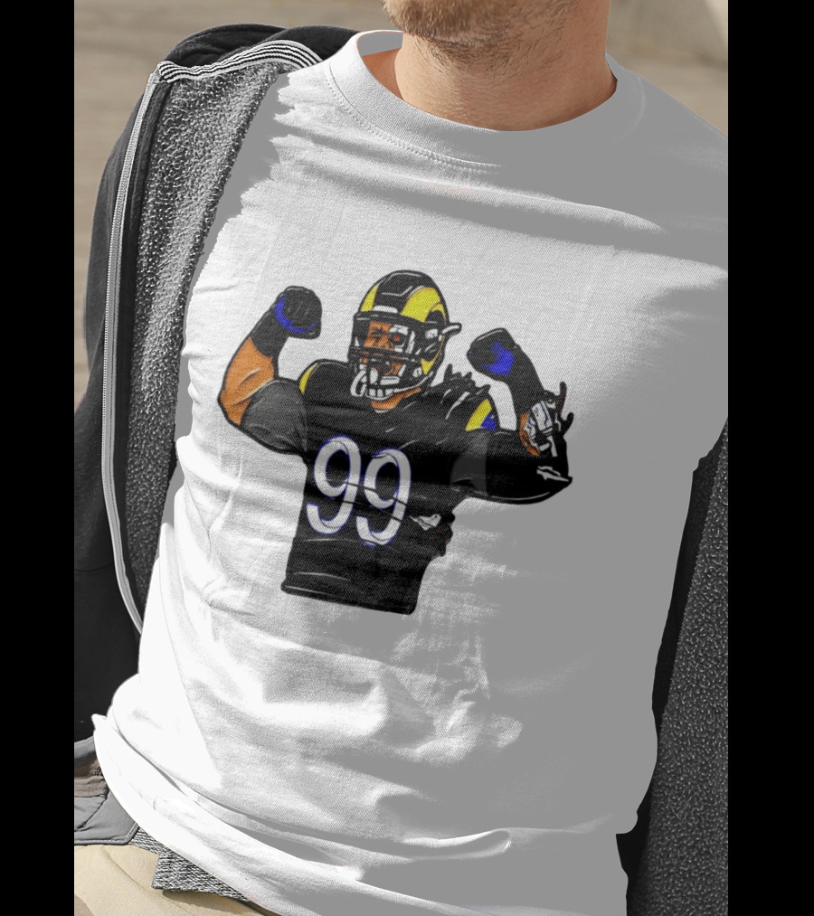 Los Angeles Rams Cyborg Player Cyber Beast 99 Football T-Shirt