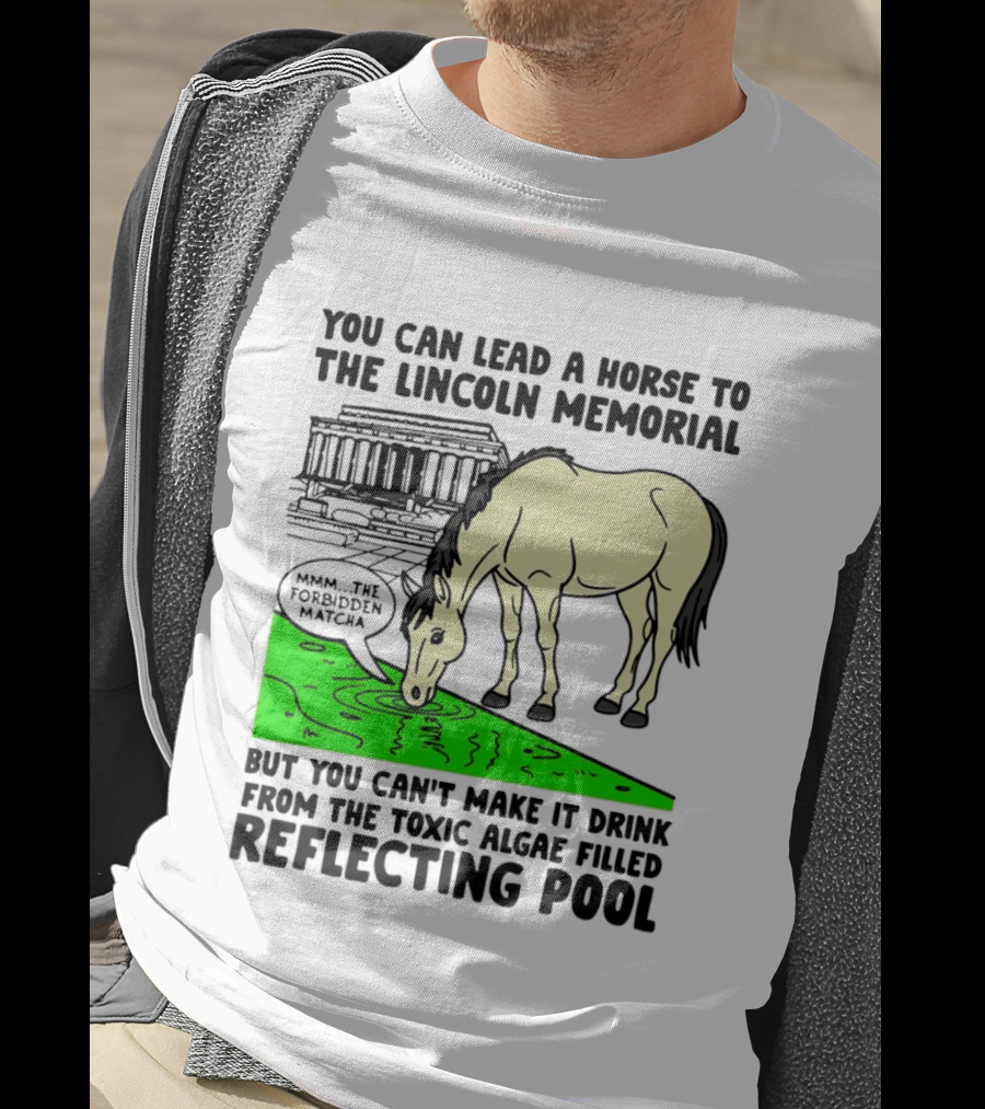You Can Lead A Horse To The Lincoln Memorial Nnmm This Forbidden Matcha Toxic Algae Filled Reflecting Pool T-Shirt