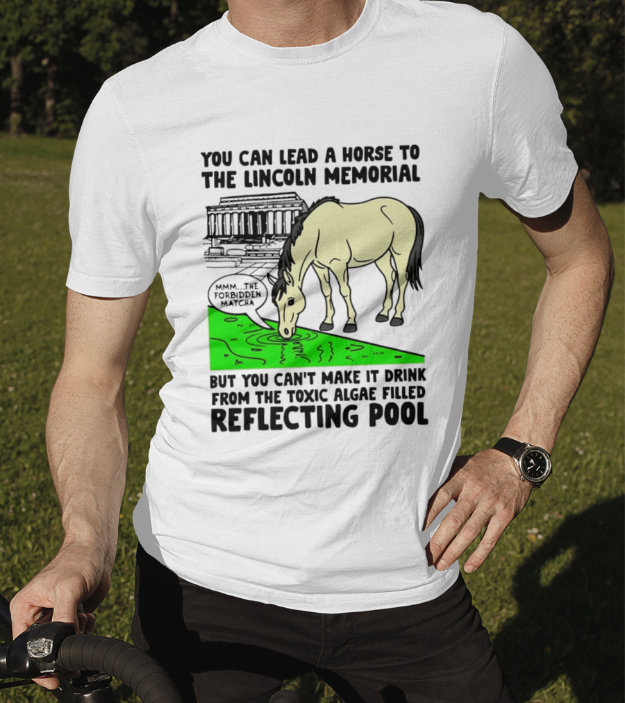 You Can Lead A Horse To The Lincoln Memorial Nnmm This Forbidden Matcha Toxic Algae Filled Reflecting Pool T-Shirt