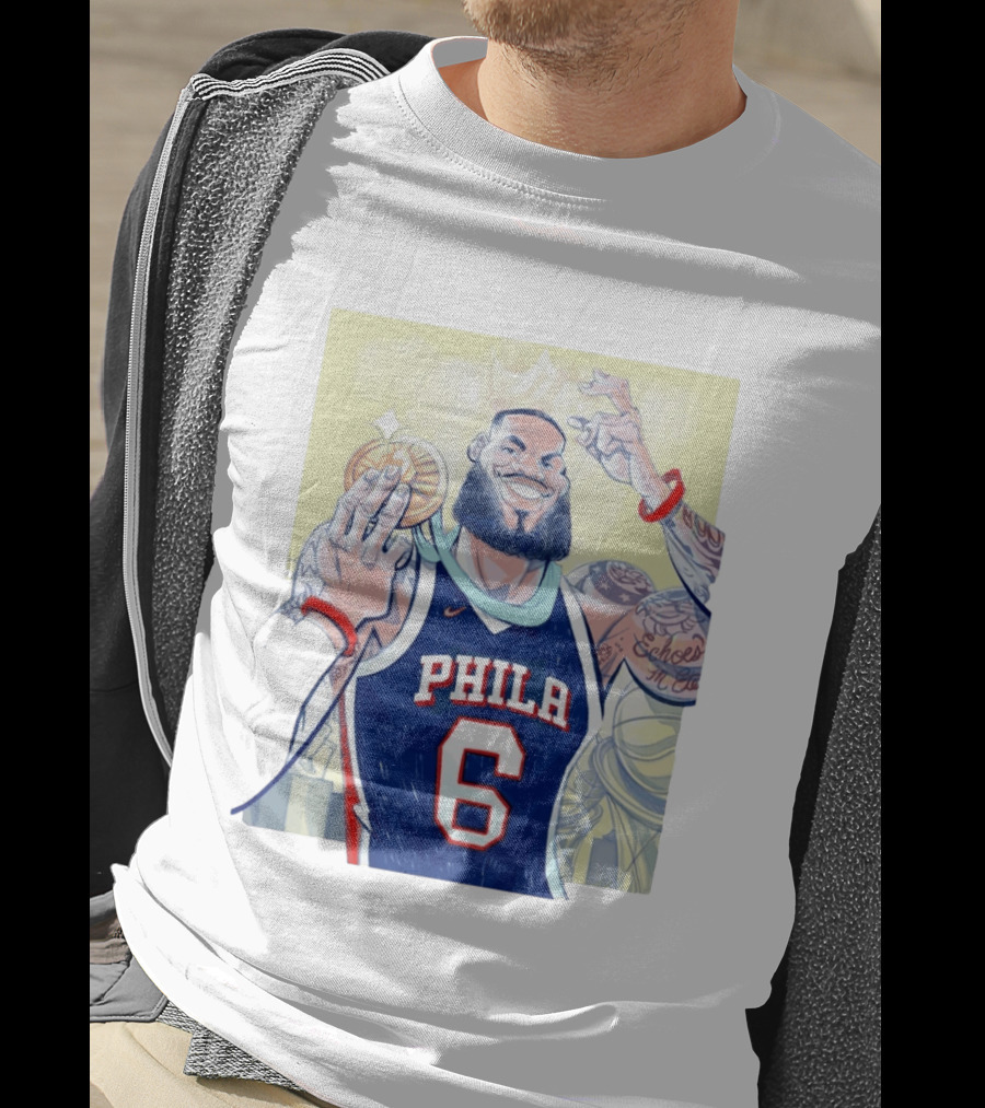 LeBron James Phila 6 Caricature NBA T-Shirt