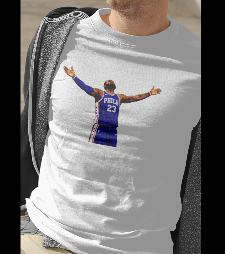 Philadelphia 76ers Number 23 Phila Jersey Arms Raised T-Shirt
