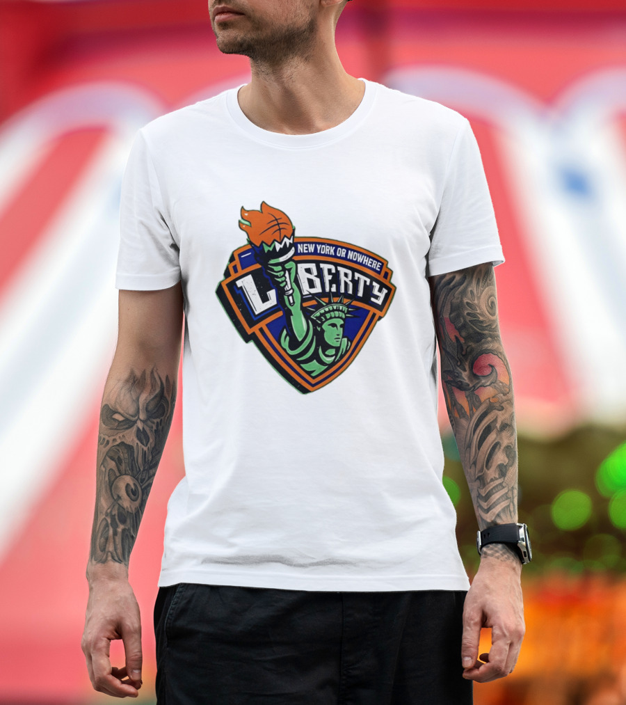 New York Or Nowhere Liberty NY Knicks Basketball Statue Of Liberty T-Shirt