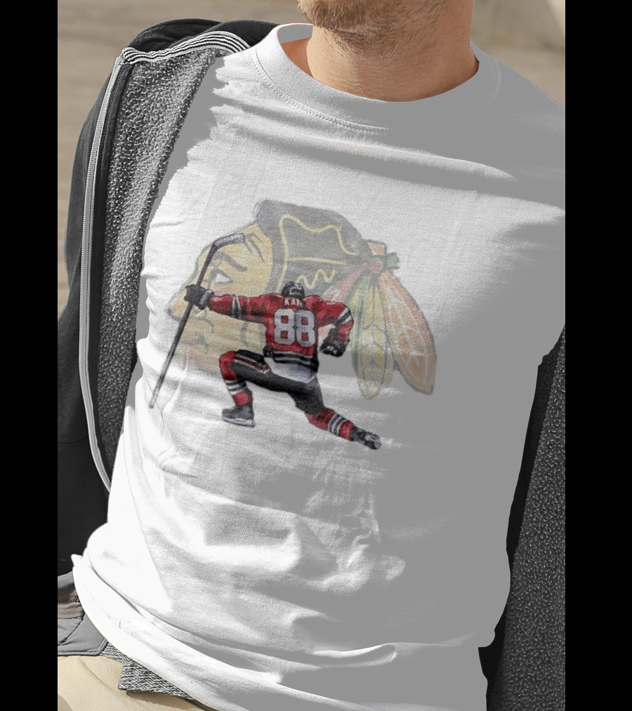 Patrick Kane Kneeling Number 88 Chicago Blackhawks T-Shirt