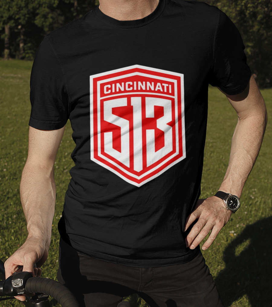 Cincinnati 513 Shield Emblem Area Code T-Shirt