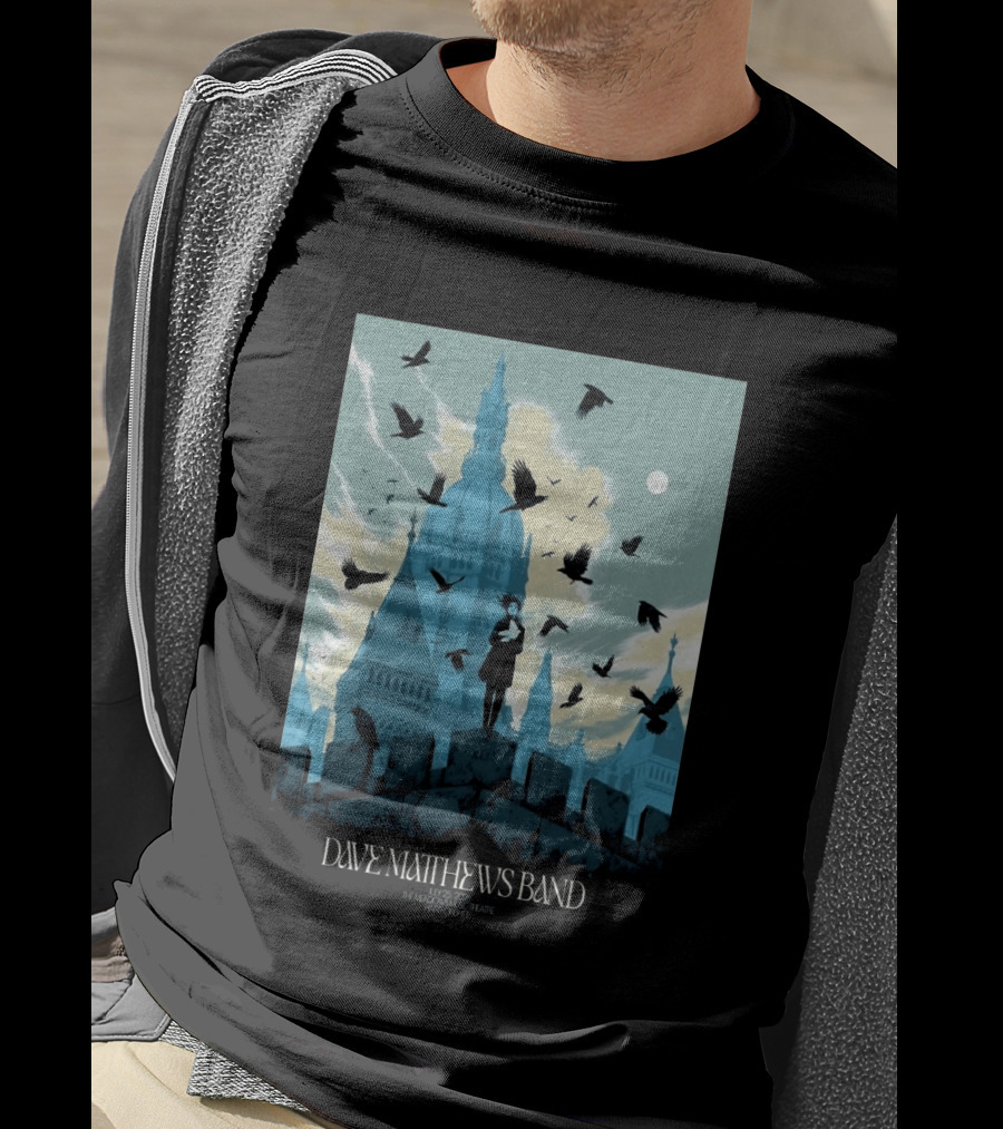 Dave Matthews Band July 25 2026 The Meadows Music Theatre Hartford CT Birds And Gothic Architecture T-Shirt