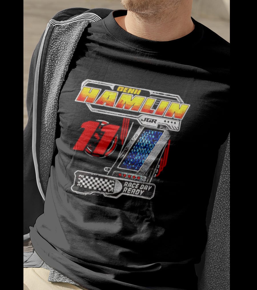 Denny Hamlin Joe Gibbs Racing 11 Race Day Ready Checkerboard Speedometer T-Shirt