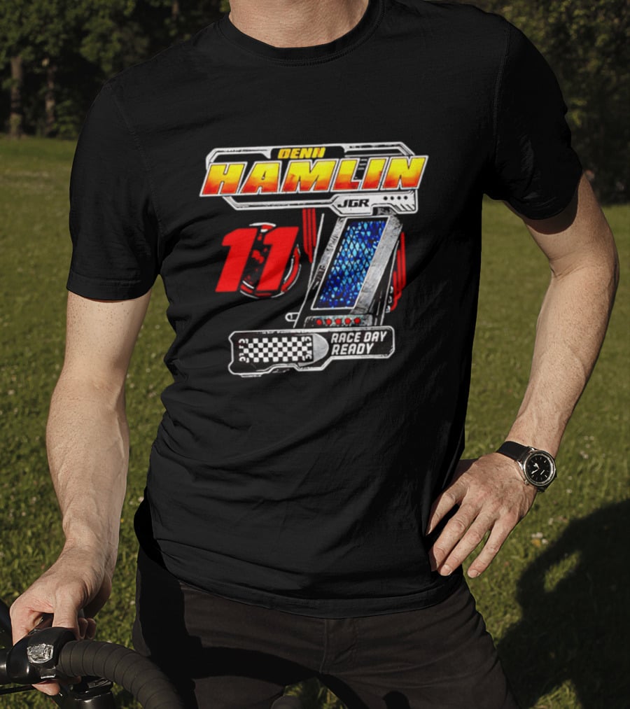 Denny Hamlin Joe Gibbs Racing 11 Race Day Ready Checkerboard Speedometer T-Shirt