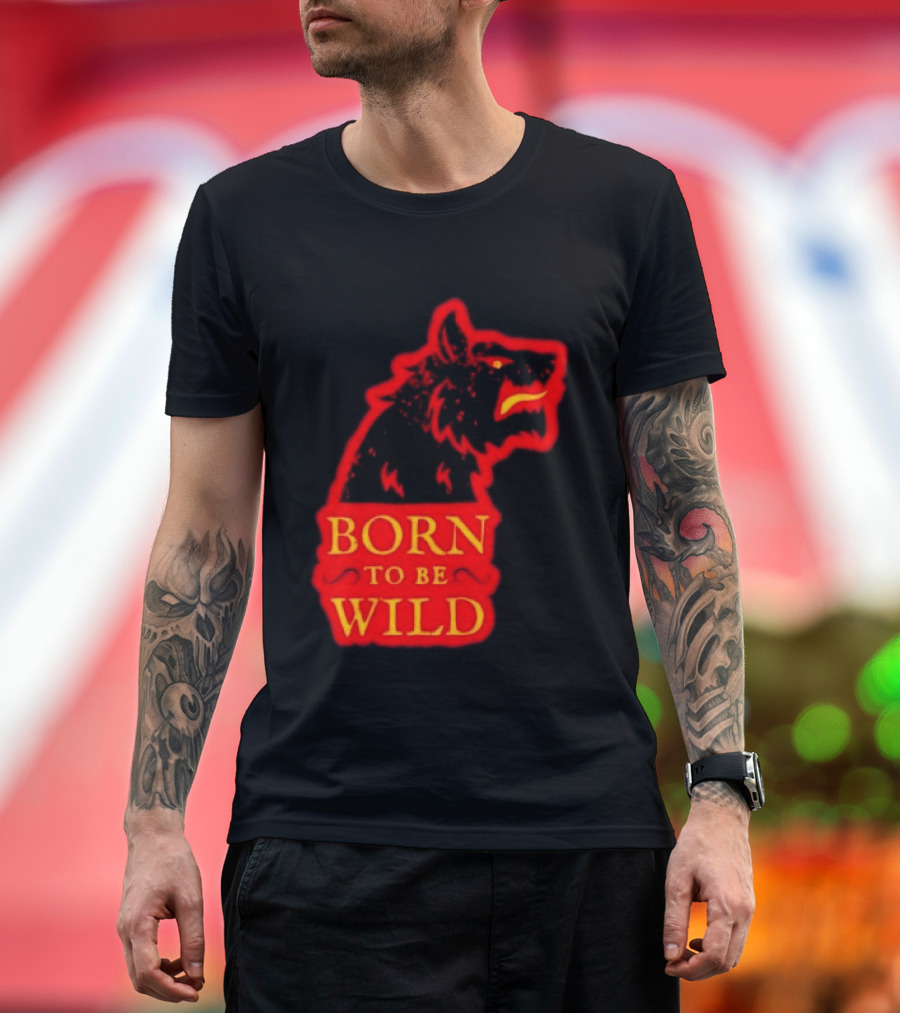 Born To Be Wild Wolf Silhouette Red T-Shirt