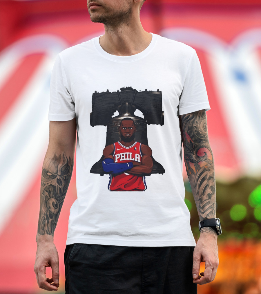 Philadelphia 76ers 2026 LeBron James Liberty Bell Basketball T-Shirt