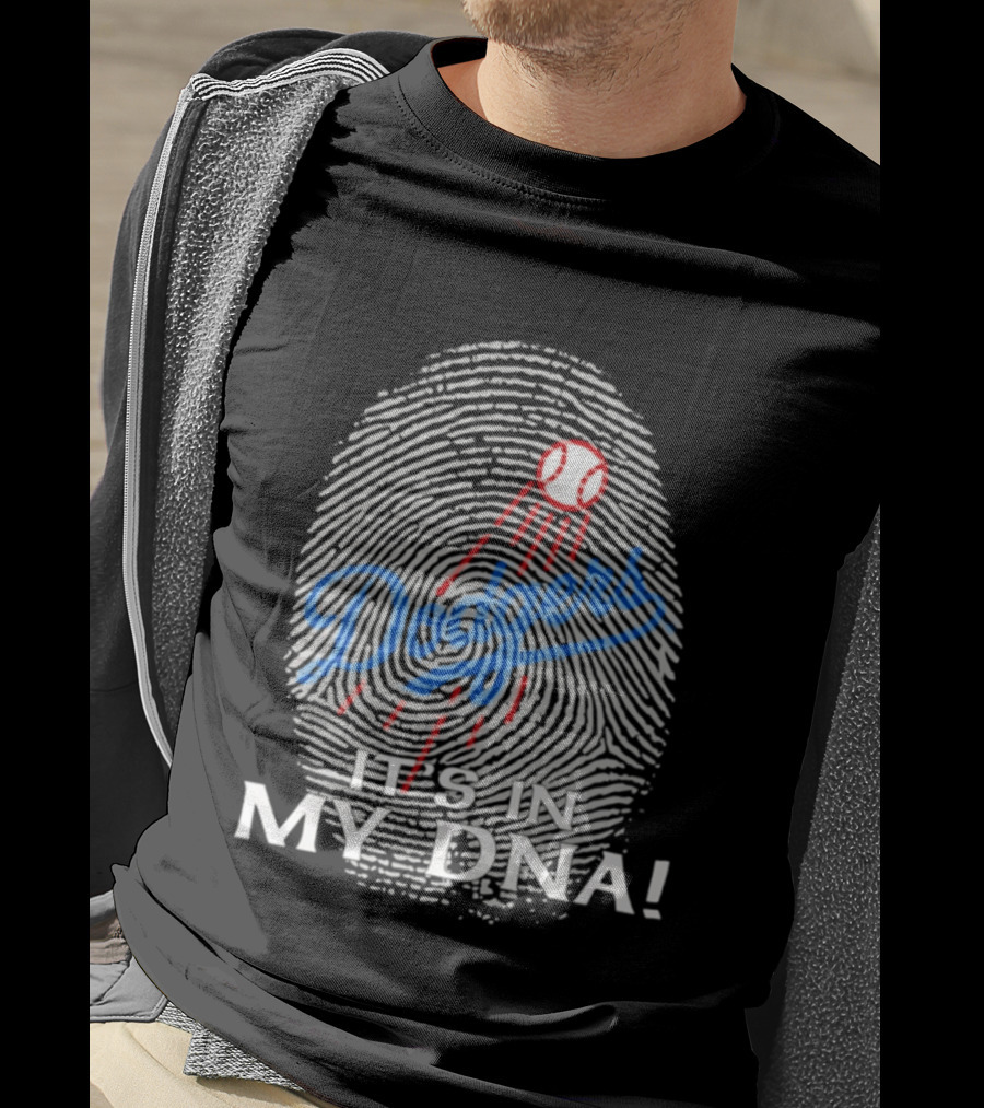 Los Angeles Dodgers It's In My DNA Fingerprint Baseball T-Shirt