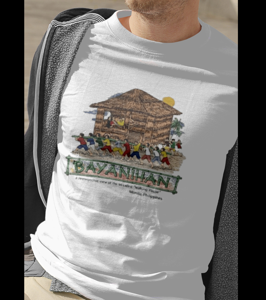 Bayanihan Retrospective View Carrying The Walking House Manila Philippines T-Shirt