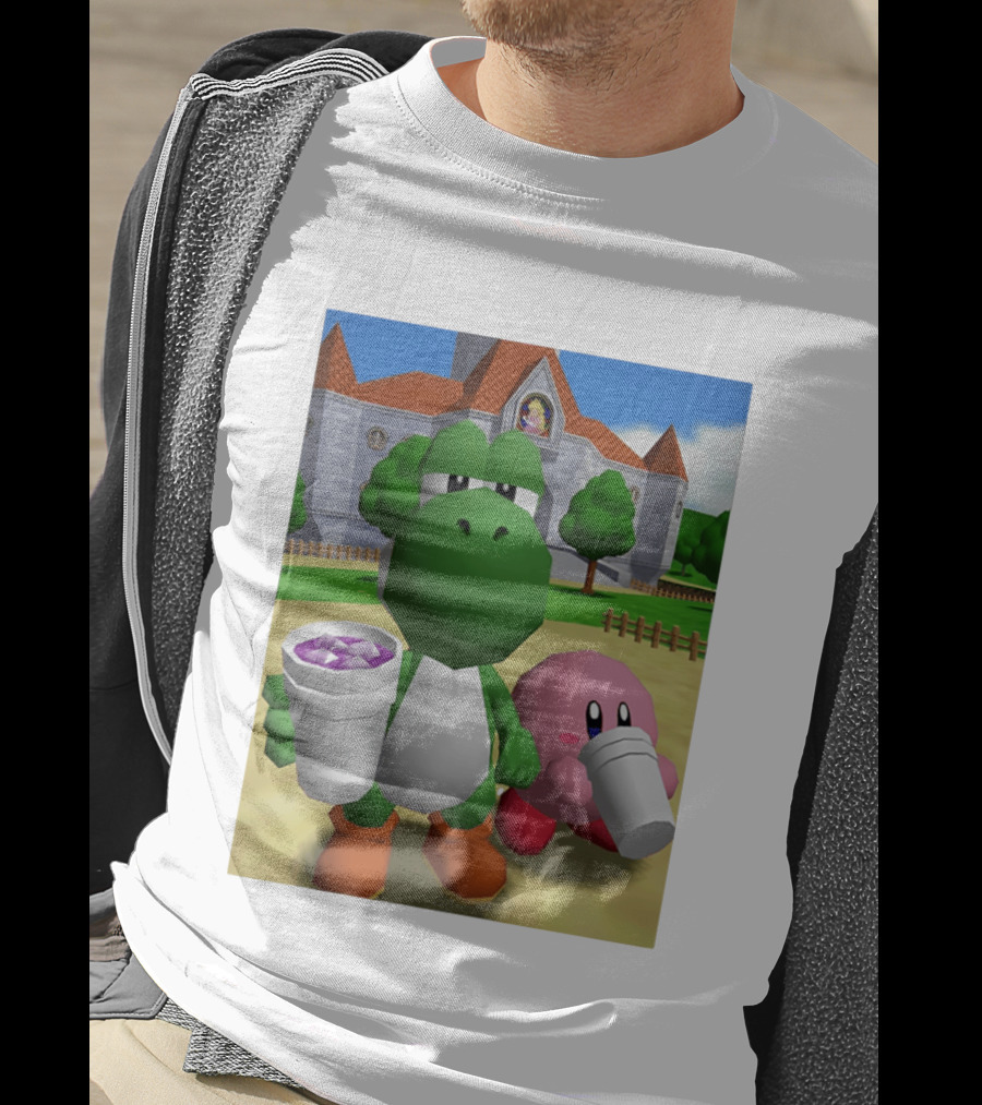 Yoshi Kirby Lean Purple Drink Castle Scene T-Shirt