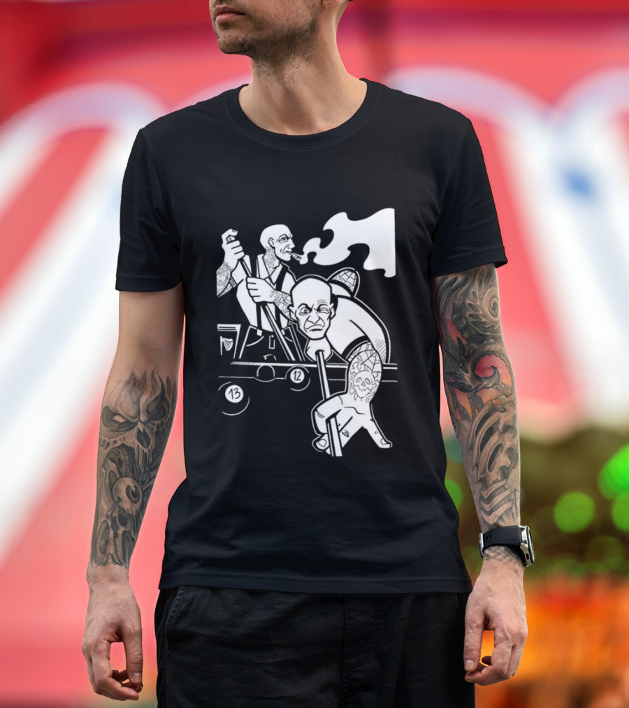 13 12 Tattooed Billiard Players Smoking Pool Game T-Shirt