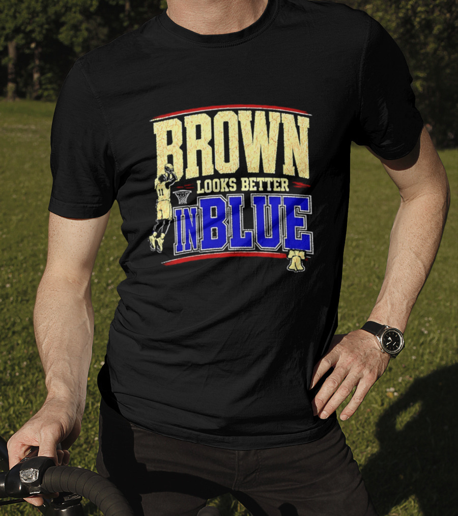 Brown Looks Better In Blue Basketball Dunk T-Shirt
