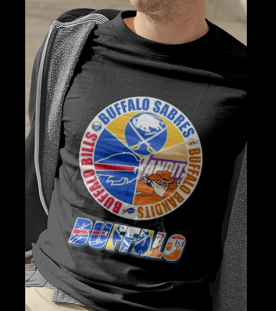 Buffalo Bills Sabres Bandits Logos Buffalo Sports Teams T-Shirt