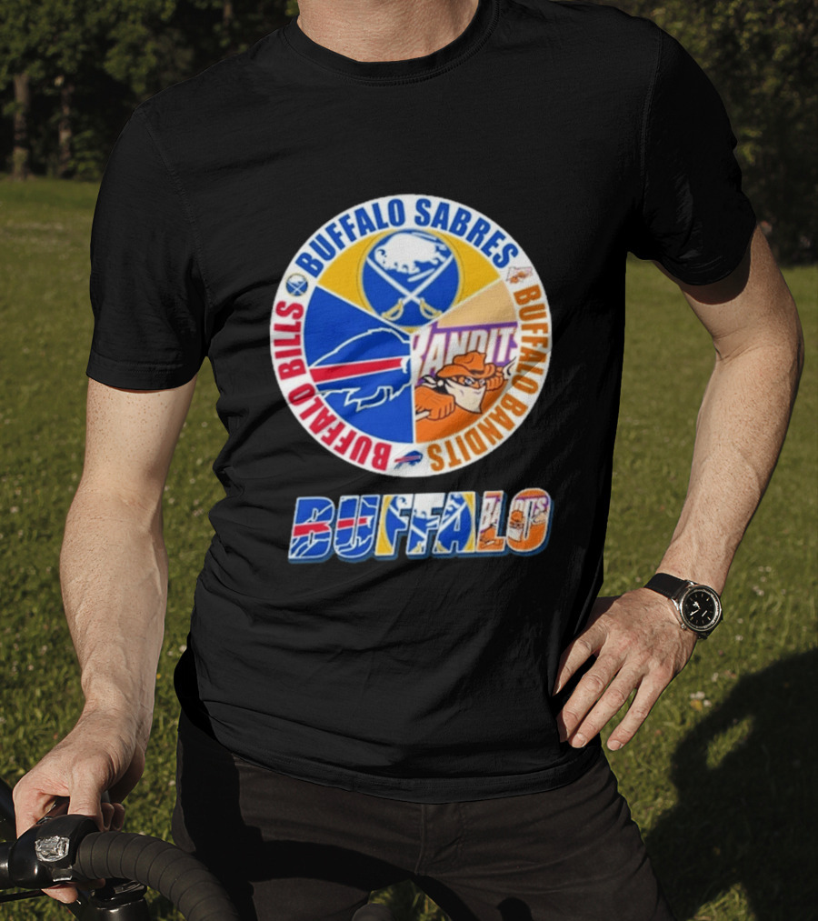 Buffalo Bills Sabres Bandits Logos Buffalo Sports Teams T-Shirt