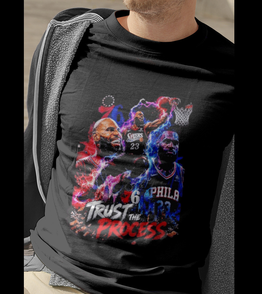 LeBron James Philadelphia 76ers 23 Trust The Process 76 Lightning Energy T-Shirt