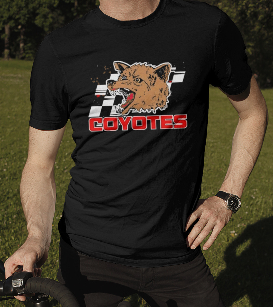 COYOTES Racing Checker Flag Head T-Shirt
