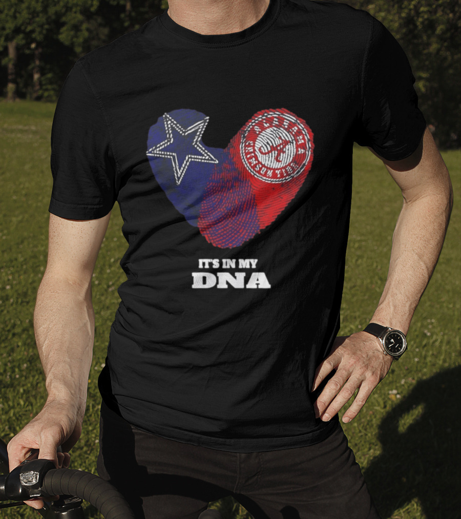 Dallas Cowboys Star And Atlanta Braves Heart It's In My DNA T-Shirt