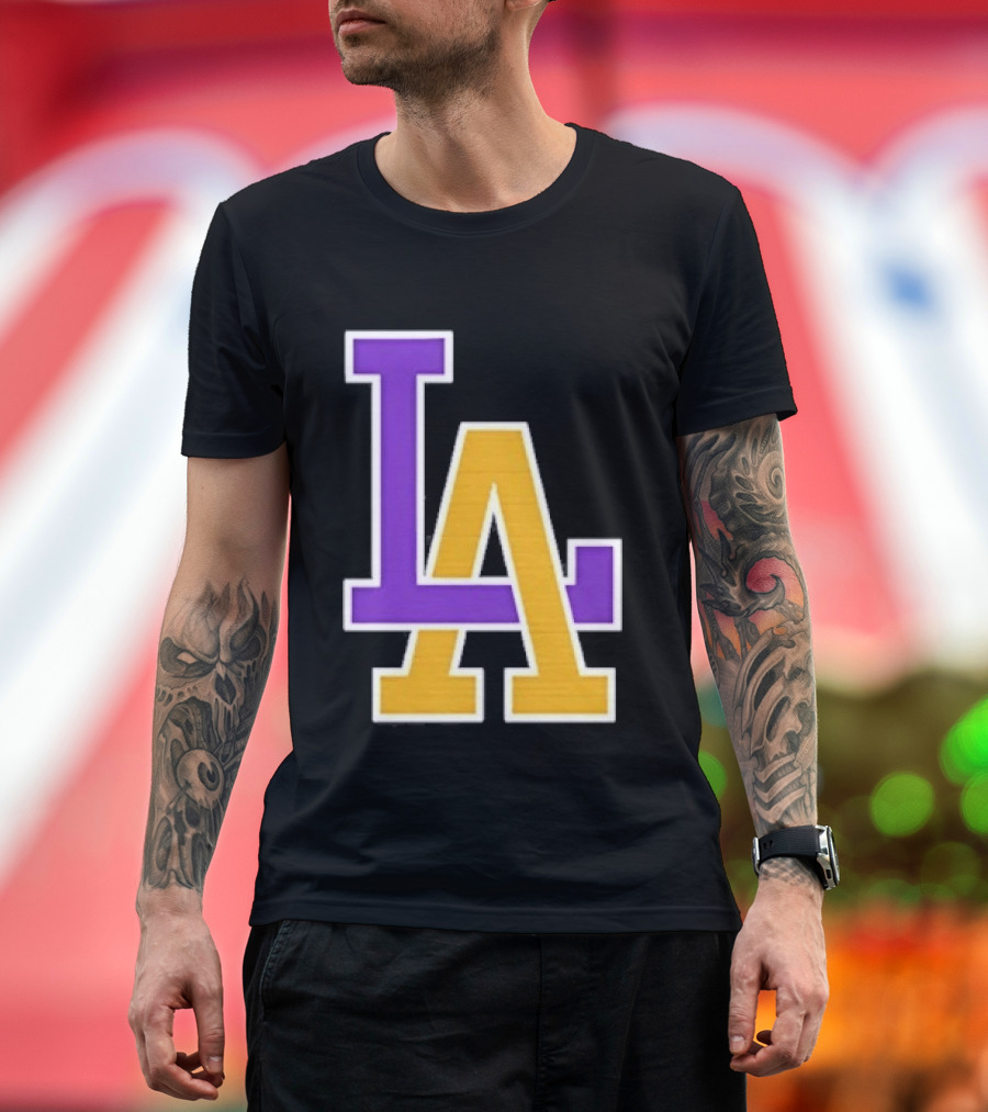 Los Angeles Lakers Purple Gold LA T-Shirt