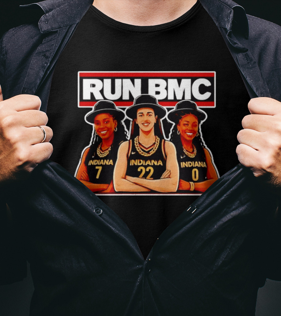 Indiana Fever Stars Run BMC Caitlin Clark Basketball Team Collaboration T-Shirt