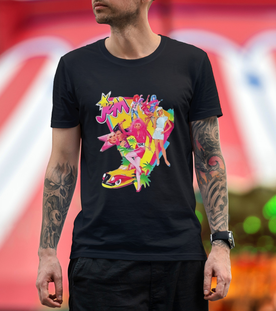 Jem 80s Cartoon Band Pop Music Star Singer Fashion Aesthetic Retro Characters T-Shirt