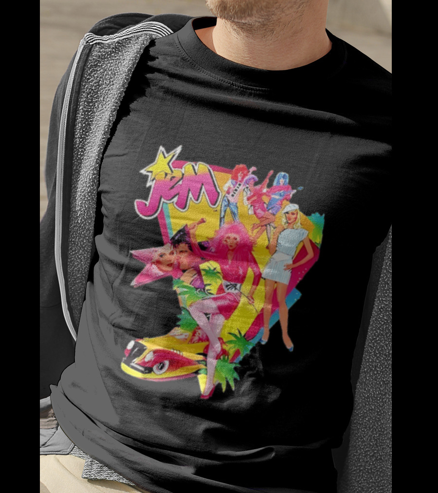 Jem 80s Cartoon Band Pop Music Star Singer Fashion Aesthetic Retro Characters T-Shirt