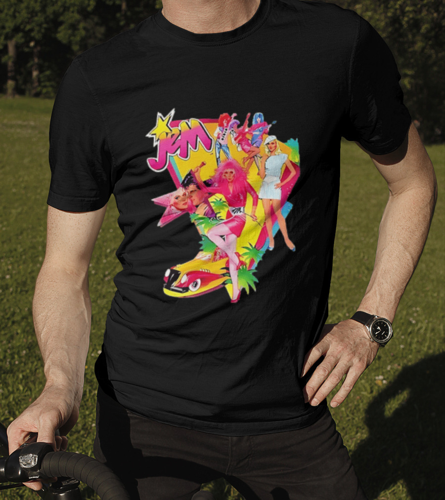 Jem 80s Cartoon Band Pop Music Star Singer Fashion Aesthetic Retro Characters T-Shirt