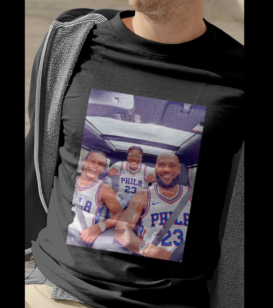 Phila 23 Lebron James Bronny James Philadelphia 76Ers Team Jersey T-Shirt