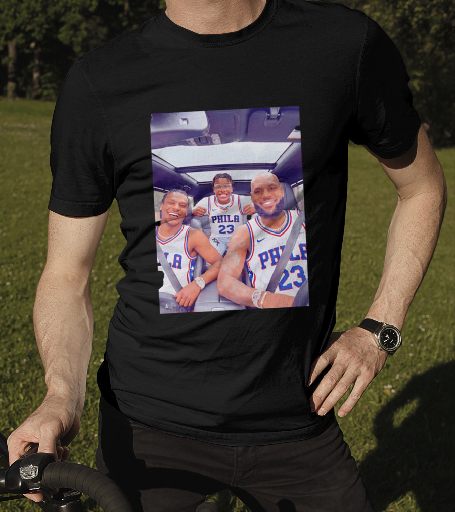 Phila 23 Lebron James Bronny James Philadelphia 76Ers Team Jersey T-Shirt
