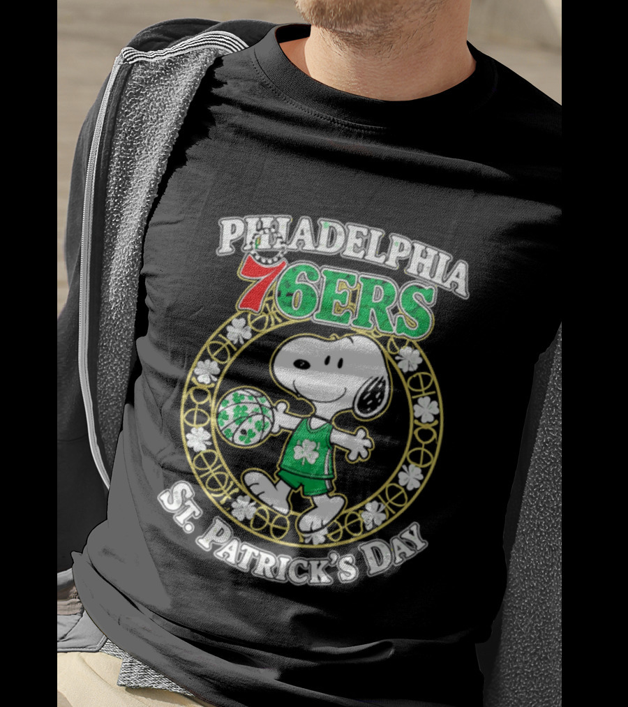 Philadelphia 76ers Snoopy St Patrick's Day Holiday 2026 T-Shirt