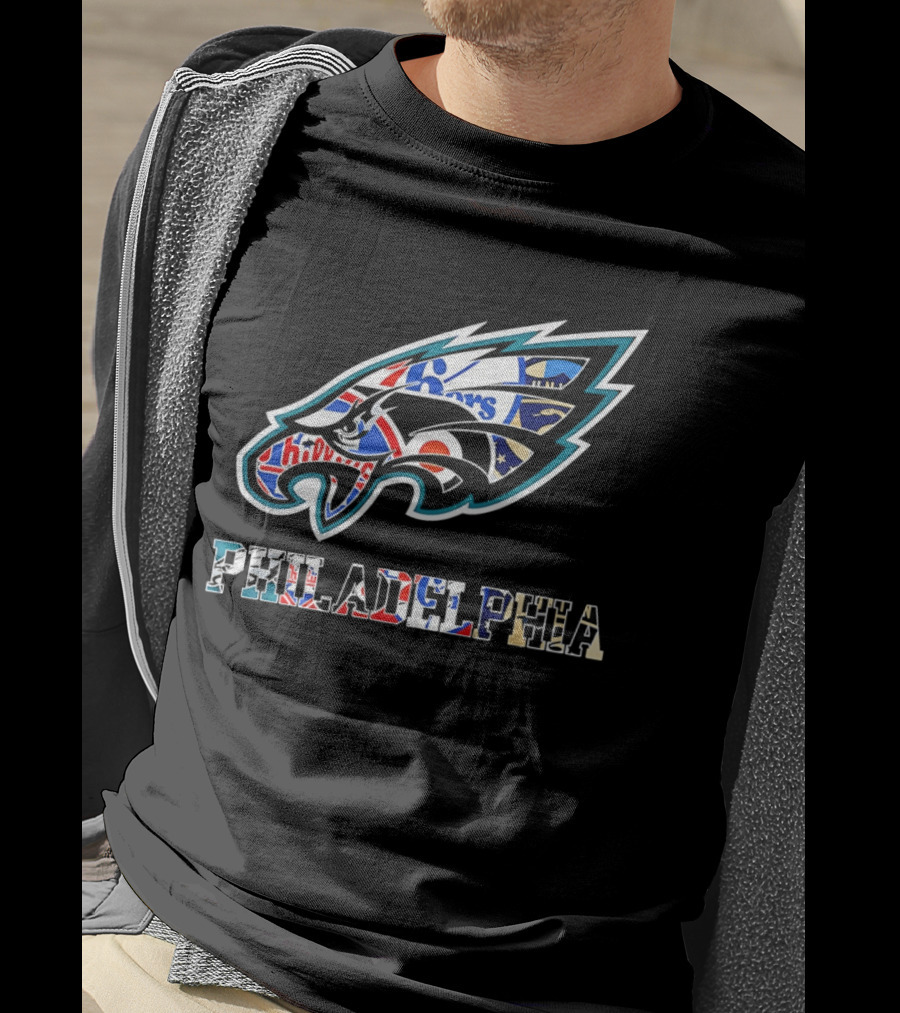Philadelphia Eagles Phillies Flyers 76ers Team Mashup T-Shirt