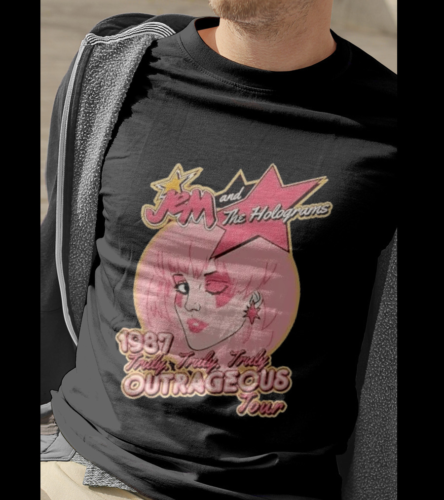 1987 Truly Outrageous Tour Jem And The Holograms Retro Pink Star T-Shirt