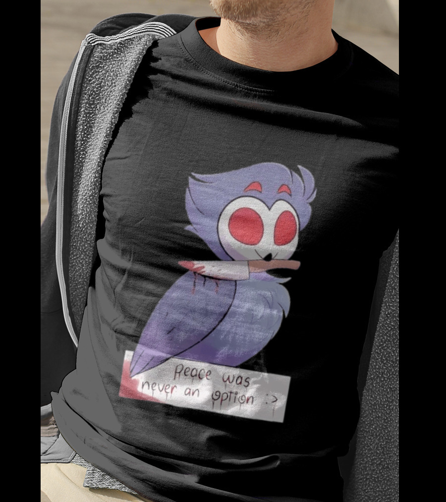 Stolas Helluva Boss Peace Was Never An Option Owl With Knife T-Shirt
