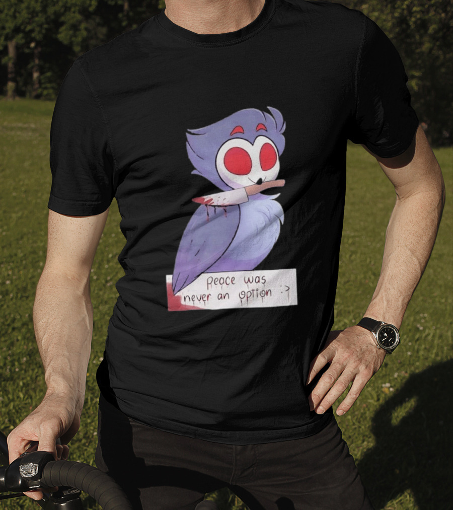 Stolas Helluva Boss Peace Was Never An Option Owl With Knife T-Shirt